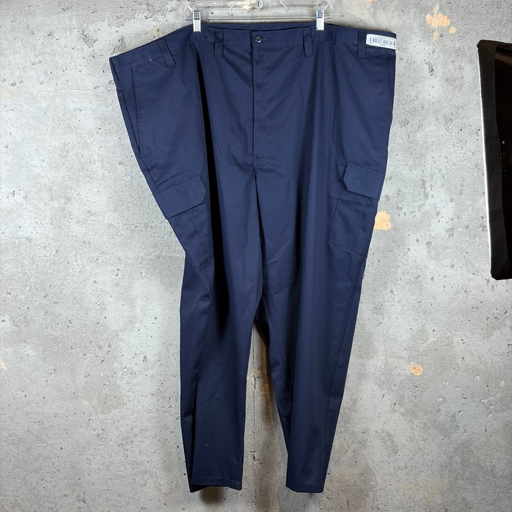 Cintas Ultimate Cargo Work Pants Mens 56x30 Navy Comfort Flex Moisture Wicking